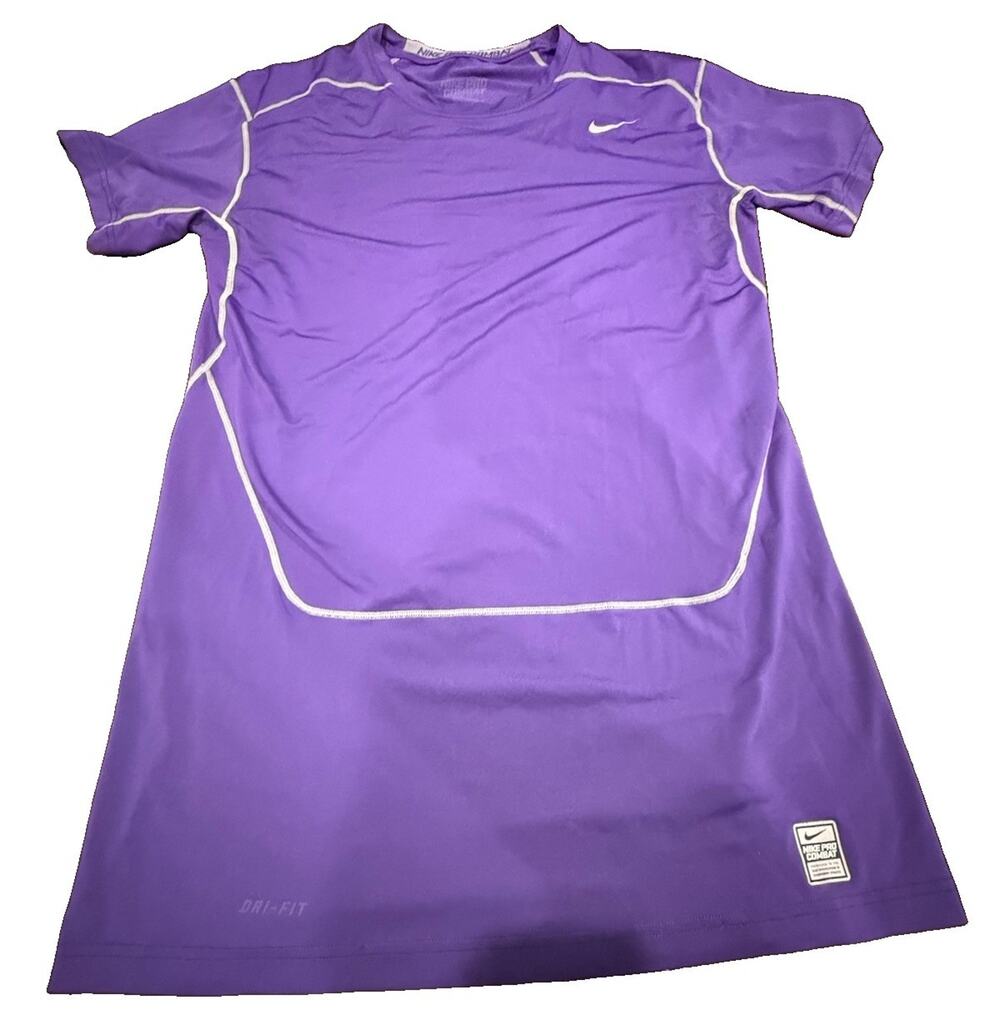 Nike Pro Combat Dri-FIT Compression Shirt Mens 4XL Purple Athletic Tee